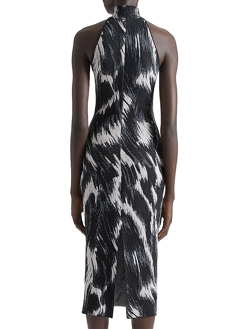 Knitted Dress with Animal Jacquard