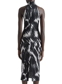 Knitted Dress with Animal Jacquard