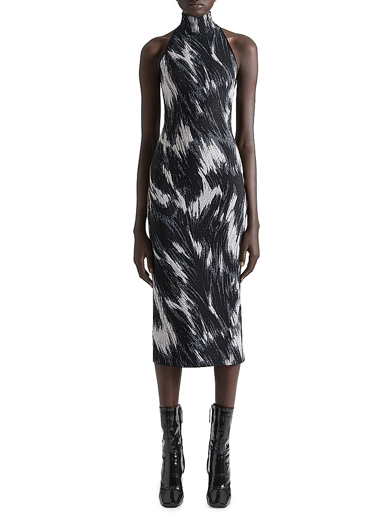 Knitted Dress with Animal Jacquard