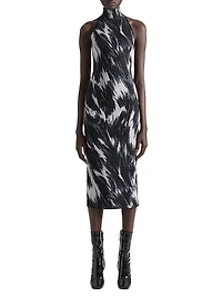 Knitted Dress with Animal Jacquard