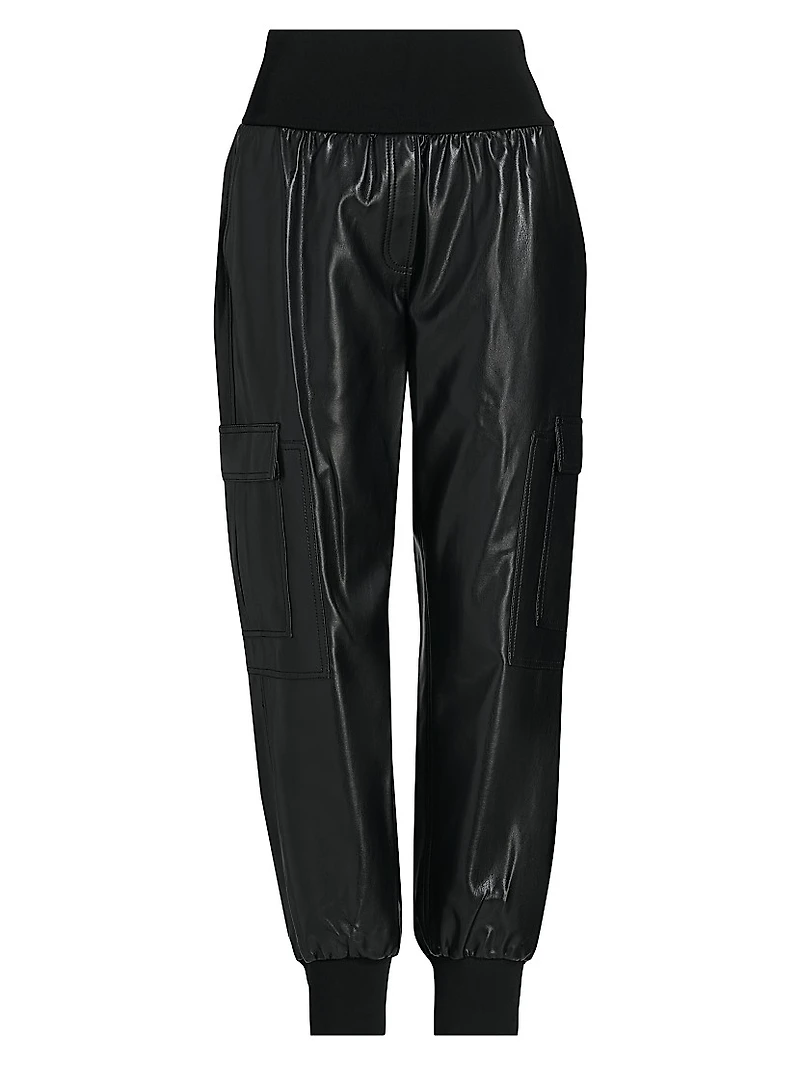 Giles Faux-Leather Cropped Pants