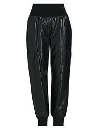 Giles Faux-Leather Cropped Pants