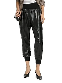 Giles Faux-Leather Cropped Pants