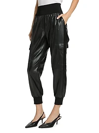 Giles Faux-Leather Cropped Pants
