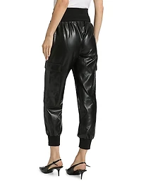 Giles Faux-Leather Cropped Pants