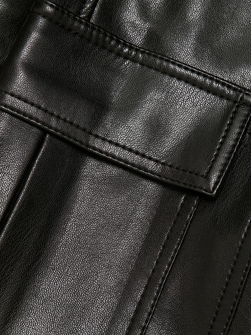 Giles Faux-Leather Cropped Pants