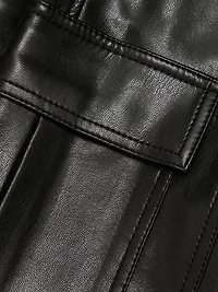 Giles Faux-Leather Cropped Pants