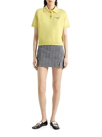 Mini Cut-Out Skirt Cotton Herringbone