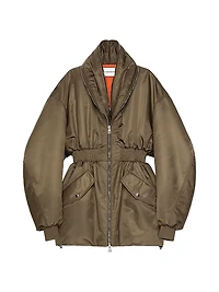 Long Bomber with Zipped Shawl Collar