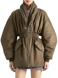 Long Bomber with Zipped Shawl Collar