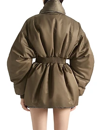 Long Bomber with Zipped Shawl Collar
