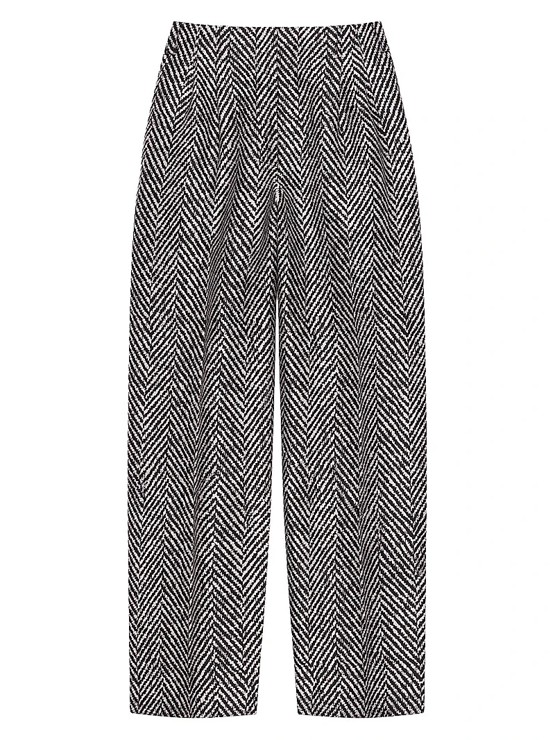 Two-Pleat Pants Wool Herringbone