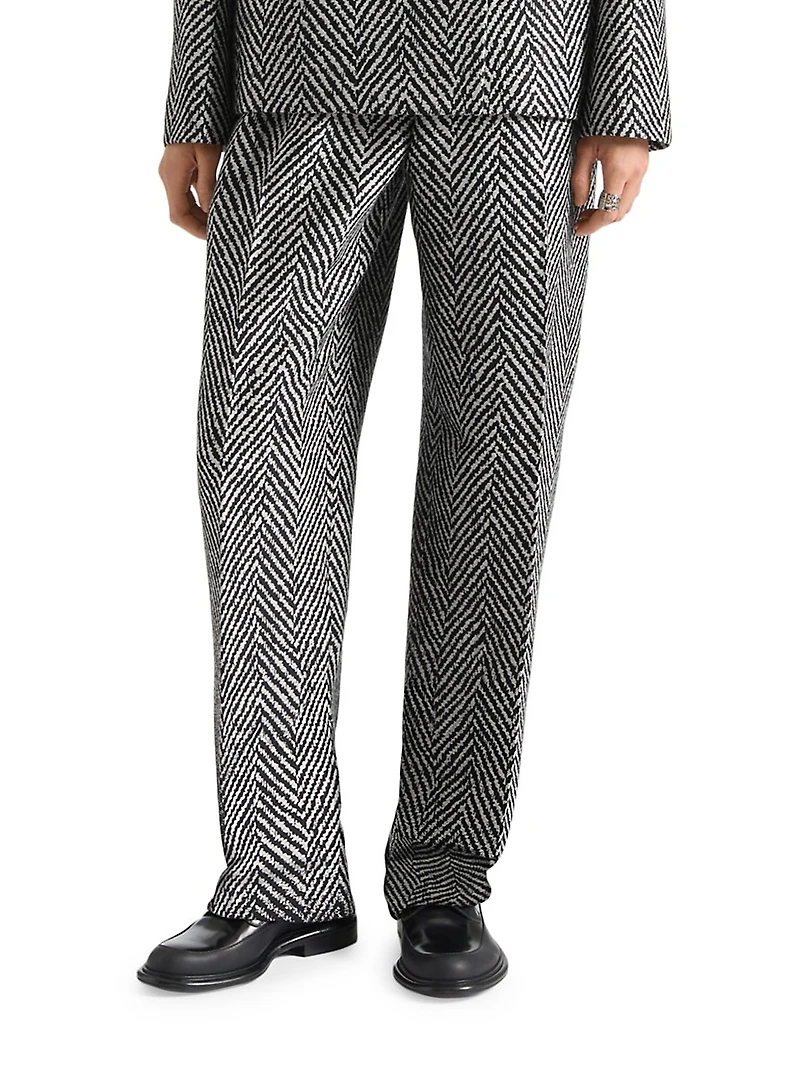Two-Pleat Pants Wool Herringbone
