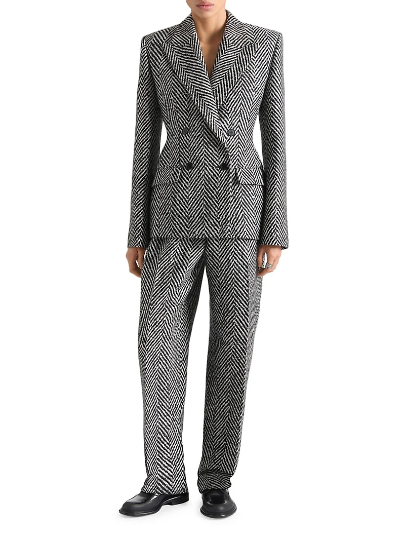 Two-Pleat Pants Wool Herringbone