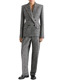 Two-Pleat Pants Wool Herringbone