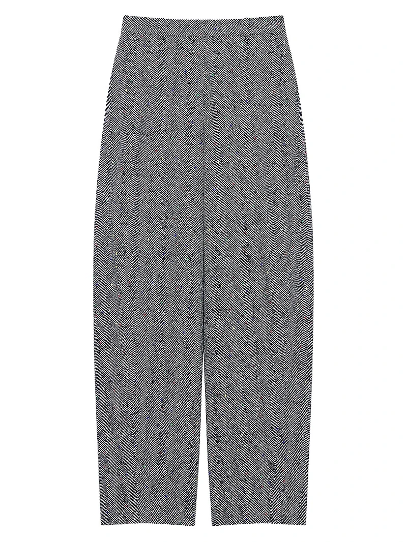 Tailored Pants Cotton Herringbone