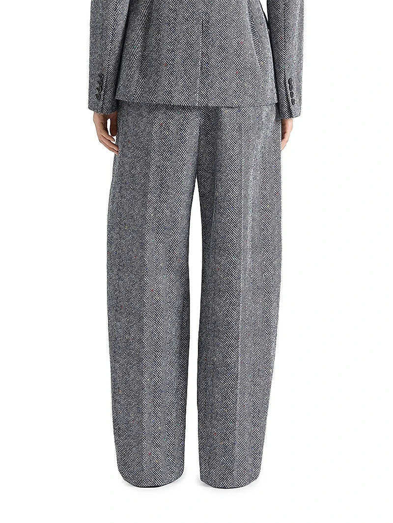 Tailored Pants Cotton Herringbone