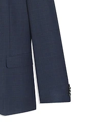 Slim-Fit Three-Piece Suit Checked Wool