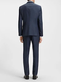 Slim-Fit Three-Piece Suit Checked Wool