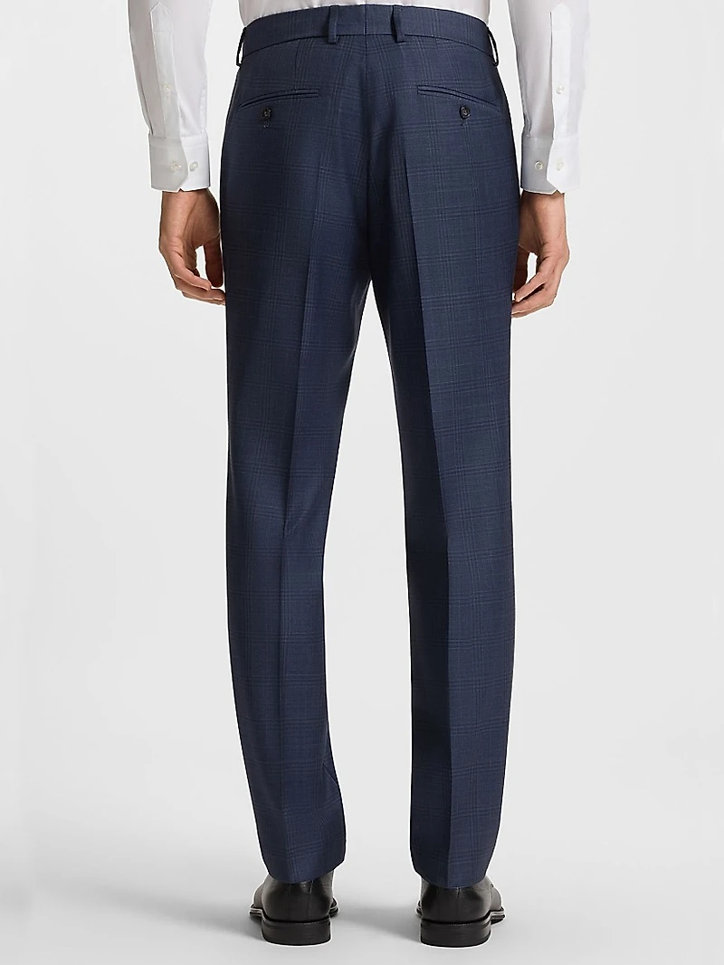 Slim-Fit Three-Piece Suit Checked Wool