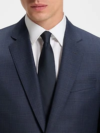 Slim-Fit Three-Piece Suit Checked Wool