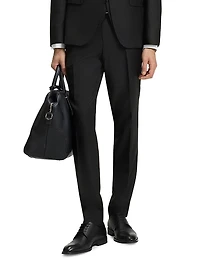 Slim-Fit Three-Piece Suit Patterned Wool