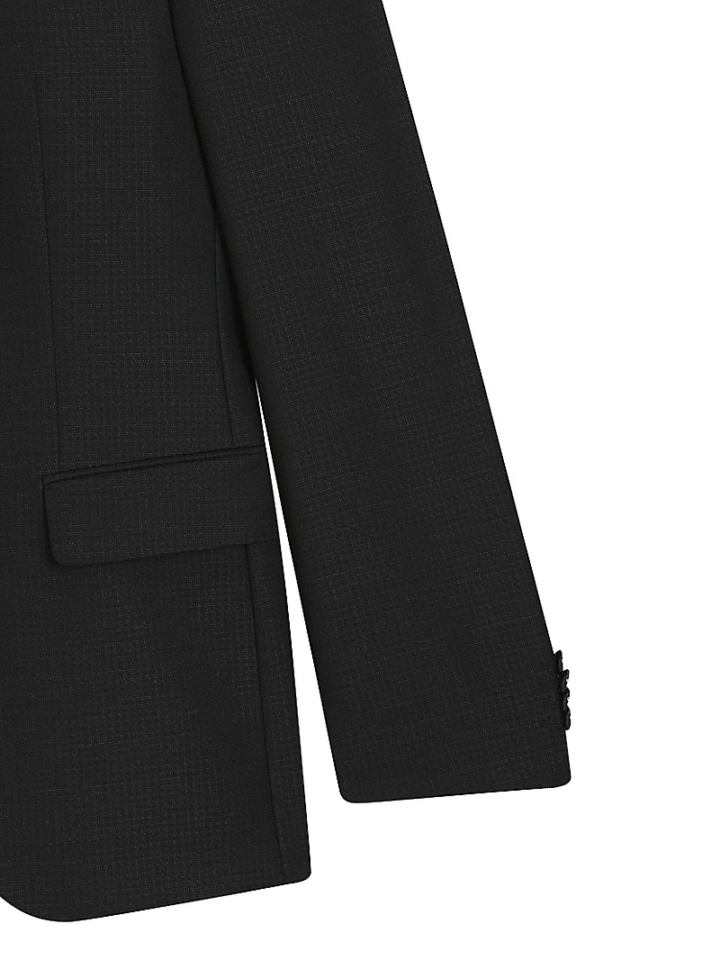 Slim-Fit Three-Piece Suit Patterned Wool