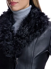 Maximilian Leather Jacket with Lamb Collar