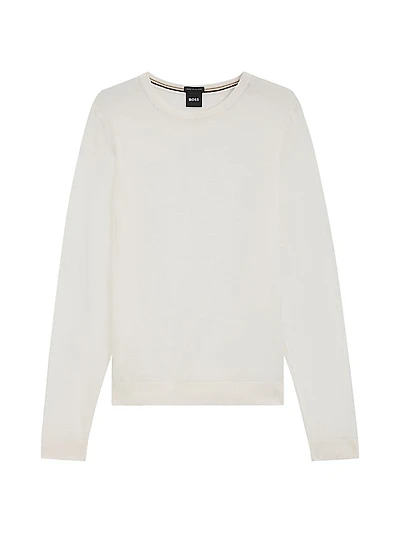 Slim-Fit Sweater in Merino Wool with Crew Neckline
