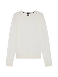 Slim-Fit Sweater in Merino Wool with Crew Neckline