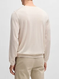 Slim-Fit Sweater in Merino Wool with Crew Neckline
