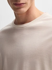 Slim-Fit Sweater in Merino Wool with Crew Neckline