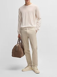 Slim-Fit Sweater in Merino Wool with Crew Neckline