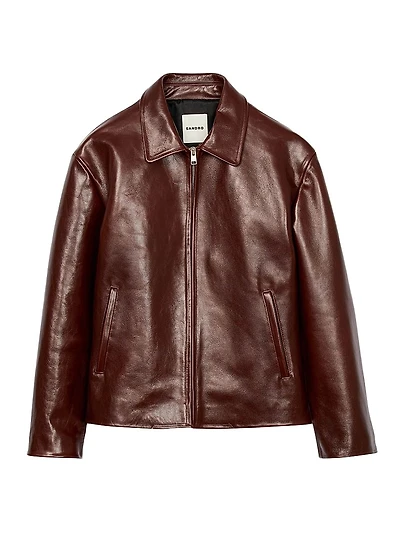 Zip-Up Leather Jacket