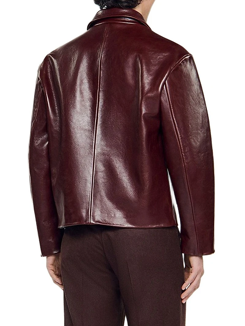 Zip-Up Leather Jacket