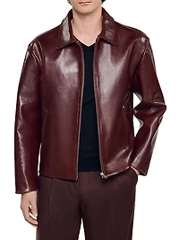 Zip-Up Leather Jacket
