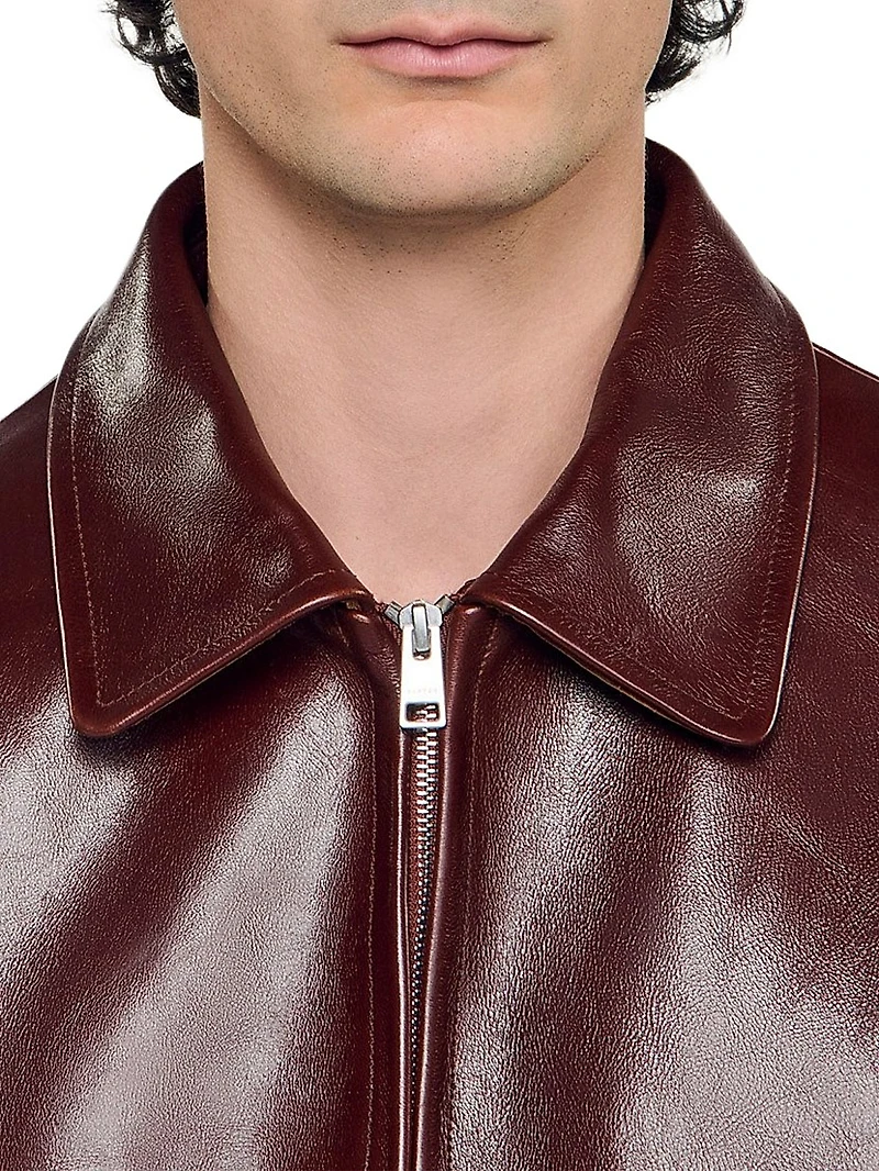 Zip-Up Leather Jacket