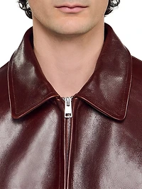 Zip-Up Leather Jacket