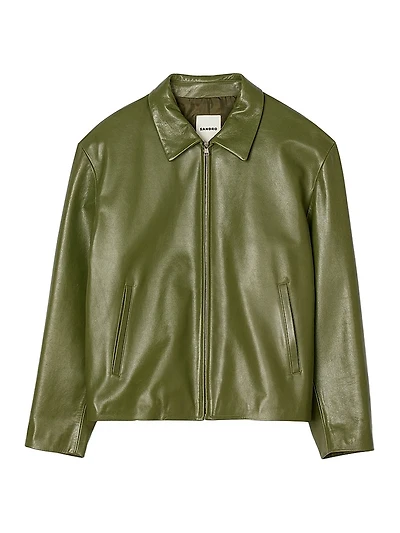 Zip-Up Leather Jacket