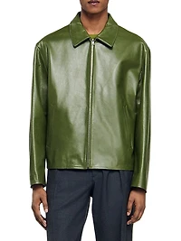 Zip-Up Leather Jacket