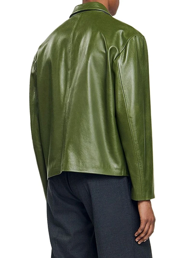 Zip-Up Leather Jacket