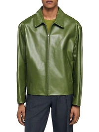 Zip-Up Leather Jacket