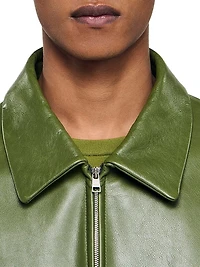 Zip-Up Leather Jacket