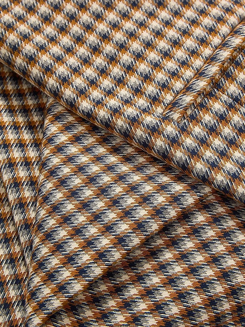 Kean Houndstooth Slim-Leg Flare Pants