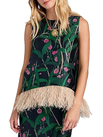 La Scala Top with Feathers