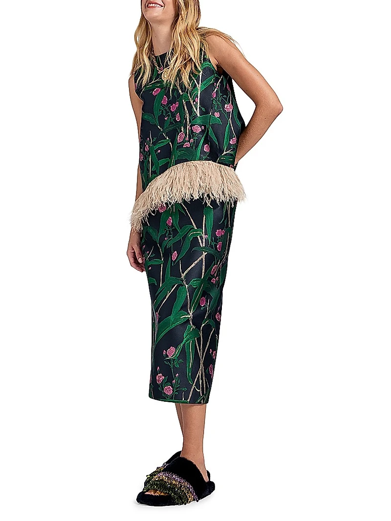 La Scala Top with Feathers