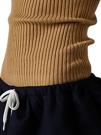Ribbed Knit Cashmere Polo Sweater