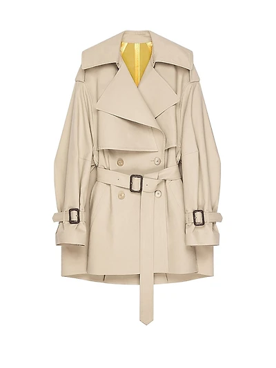 Short Trench Coat Cotton