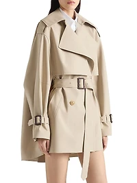 Short Trench Coat Cotton
