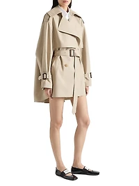 Short Trench Coat Cotton
